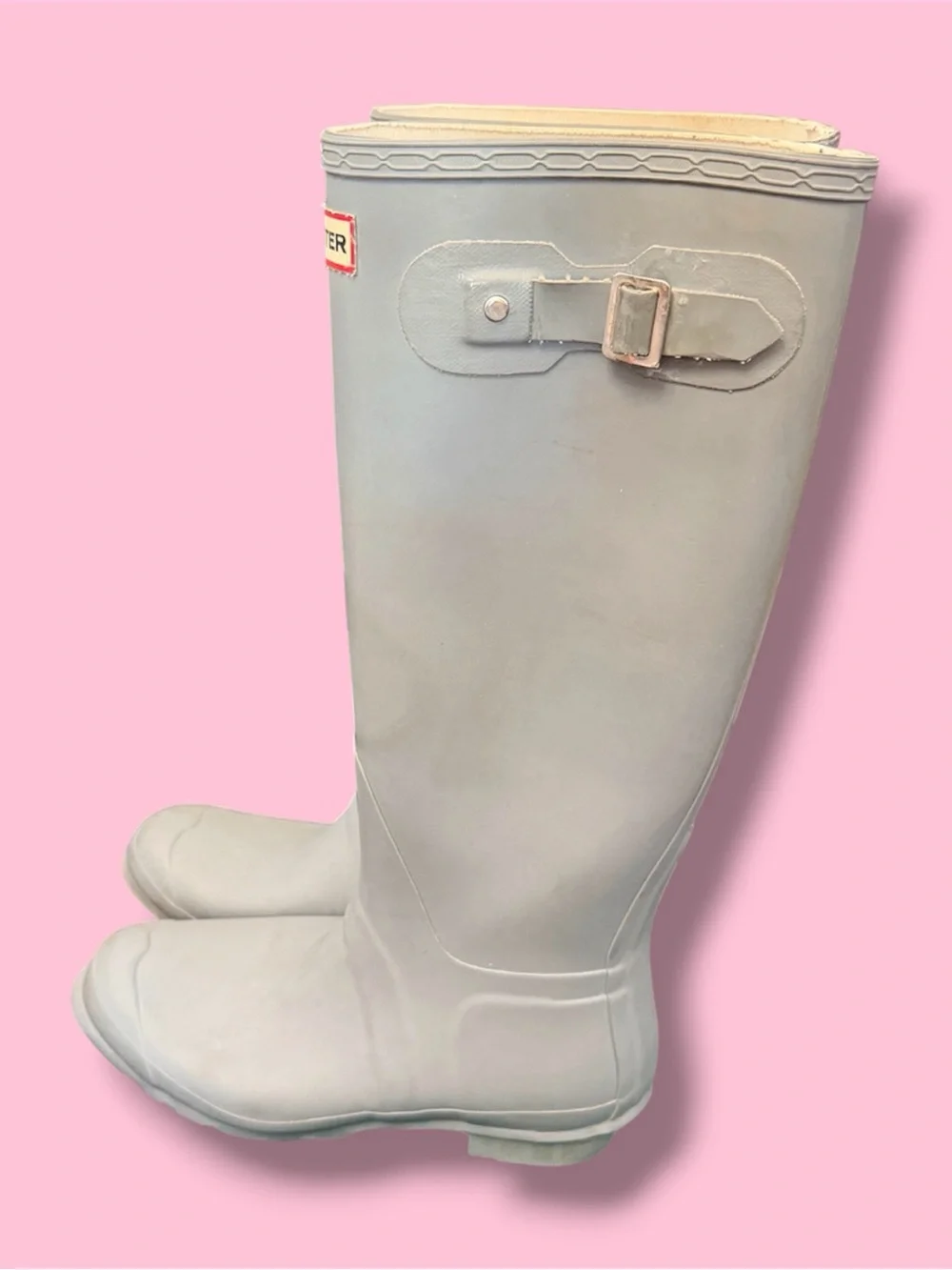 Hunter Knee-High Rain Boots in Grey